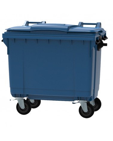 Conteneur - Poubelle à déchets ESE - 4 roues - 660L Bleu + Couvercle bleu