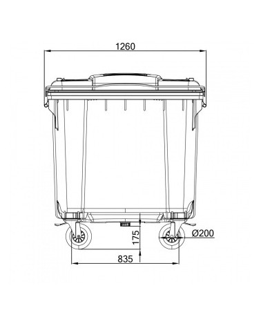 Conteneur - Poubelle à déchets ESE - 4 roues - 1100L Vert