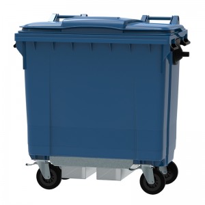 Conteneur - Poubelle à déchets ESE - 4 roues - 770L Bleu + Passage de fourches